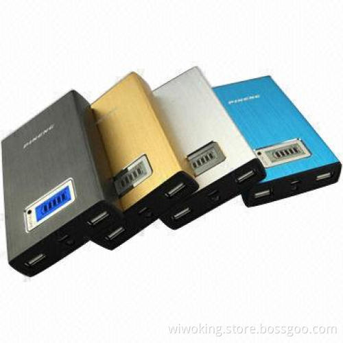 11,200mAh LED Portable Power Banks, Mobile Charger and 2 USB Ports with Metal Paint Coat Design
